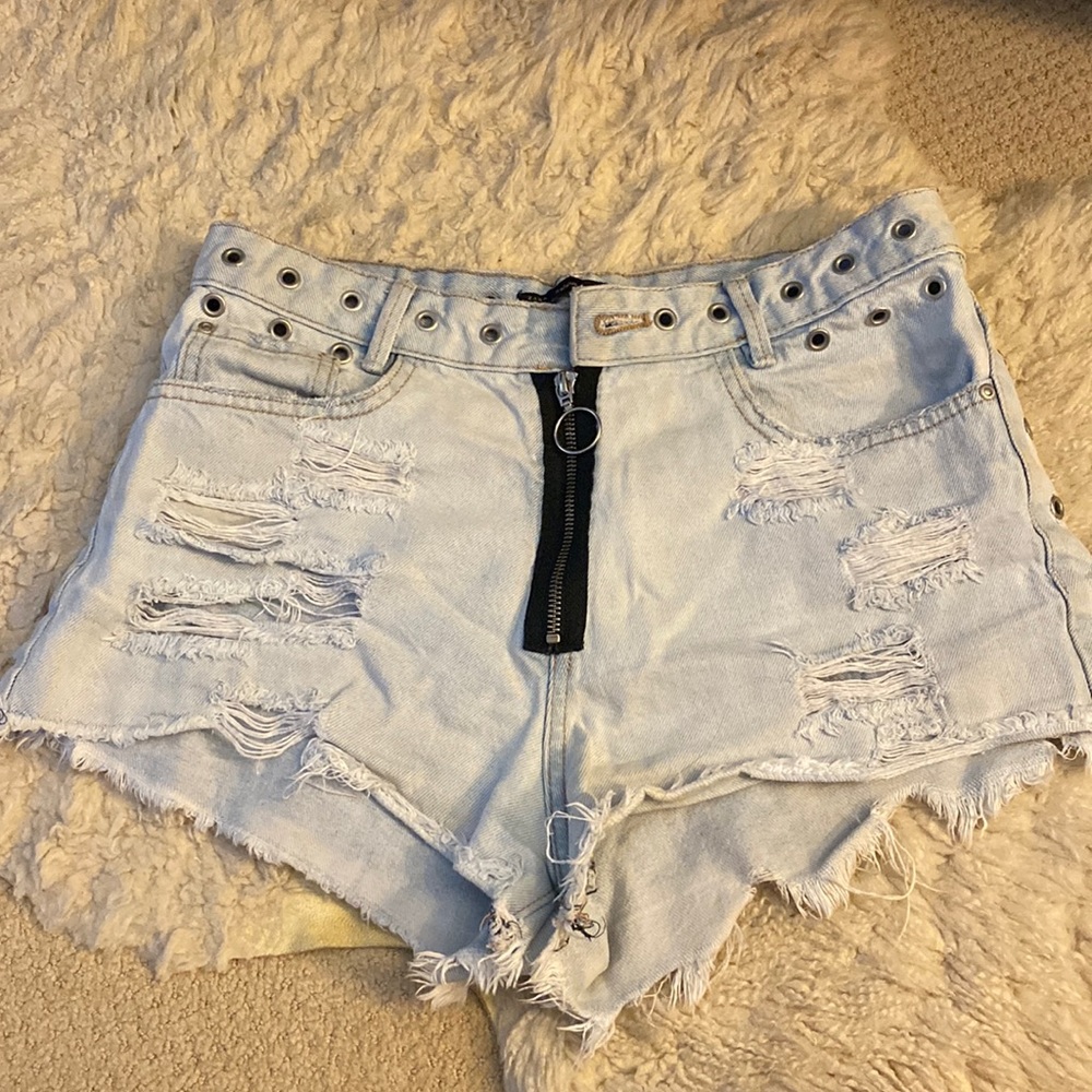 Zara Washed Out Jean Shorts